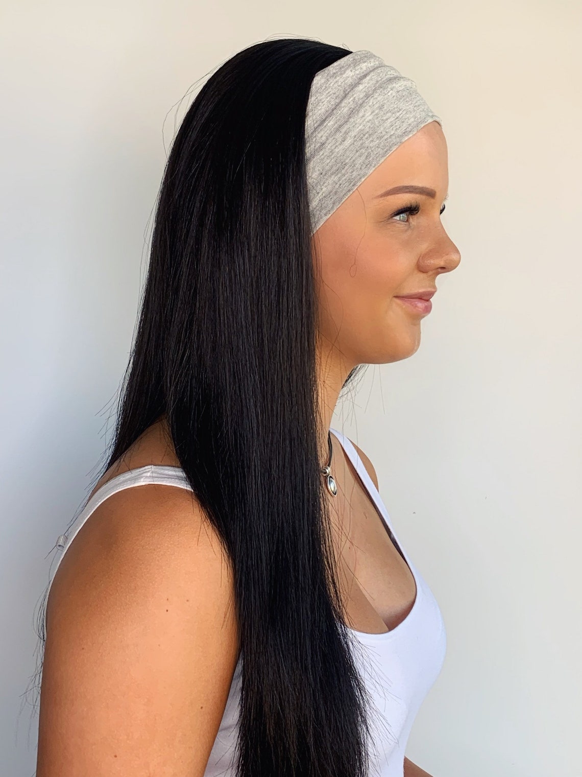 Gym & Swim Headband Wig Long Length natural black hair loss Etsy