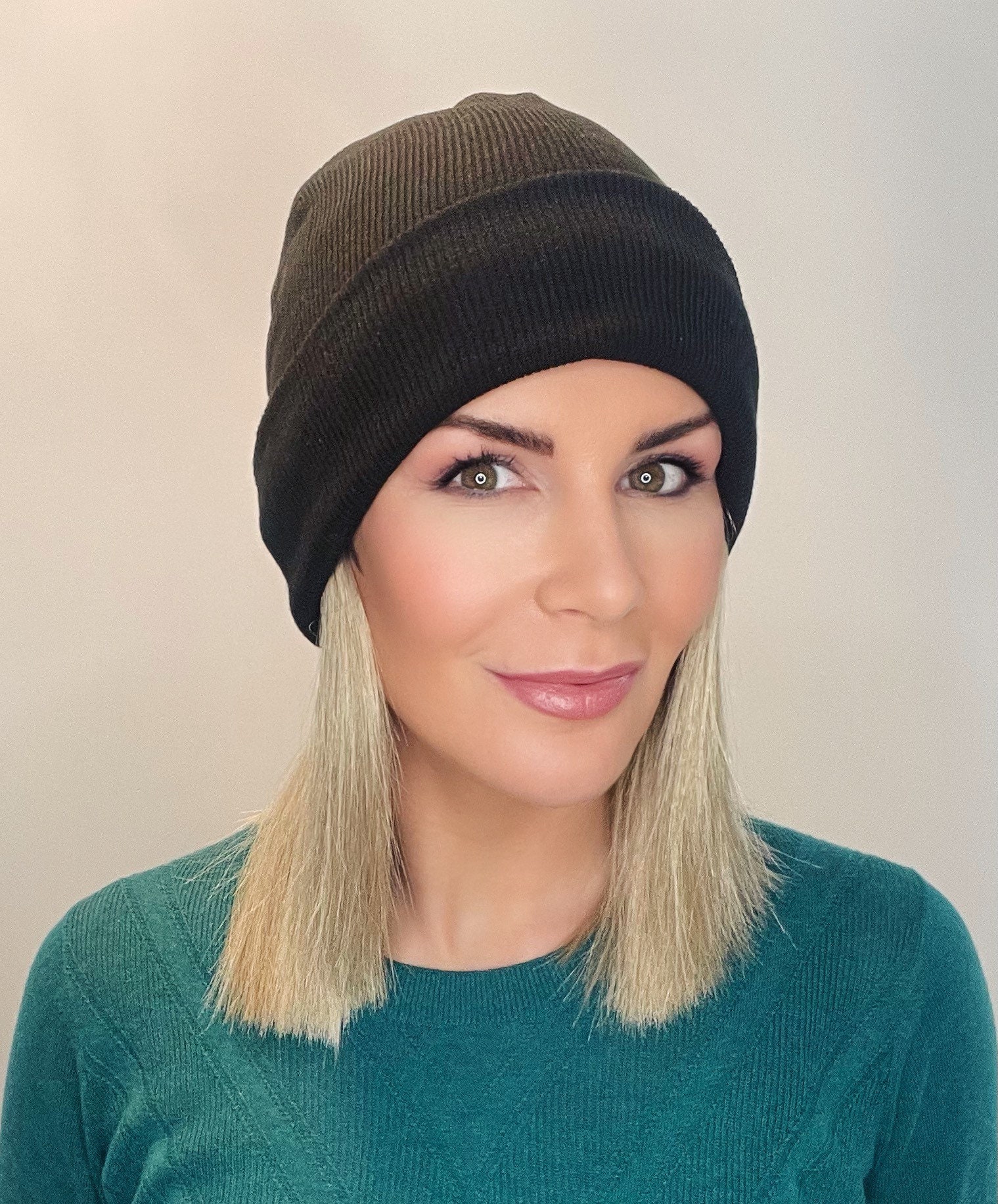 Black Beanie With Hair Attached Hat With Hair Attached Hat Etsy