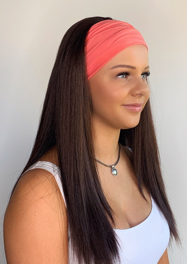 Gym & Swim Headband Wig Long Length Warm Chocolate Hair Loss Etsy