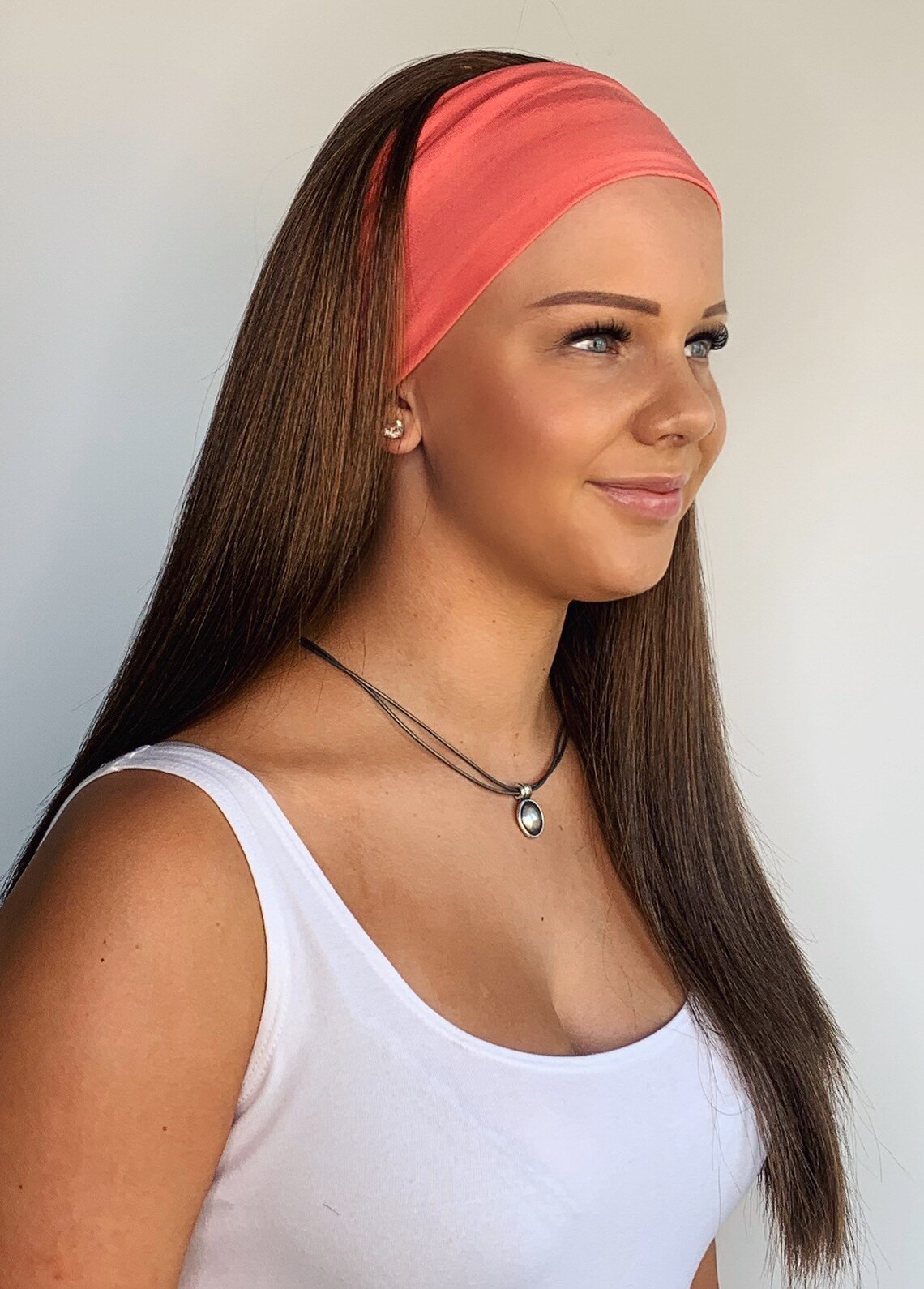Gym & Swim Headband Wig Long Length Light Chocolate Hair Etsy