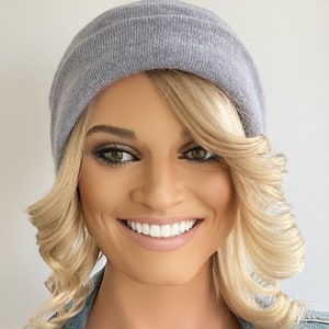 Ice blonde Human hair baby halo| fringe wig|alopecia wig| human hair fringe