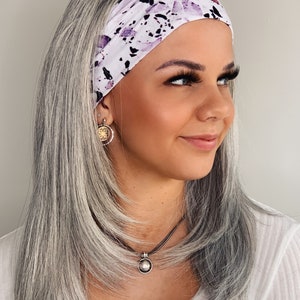 Headband wig | ponytail wig| grey Swim Wigs With Interchangable Bands/ hair loss wig| alopecia wig|updo wig|halo headband| gym wig| swim wig