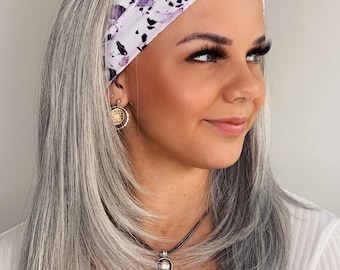 Headband wig | ponytail wig| grey Swim Wigs With Interchangable Bands/ hair loss wig| alopecia wig|updo wig|halo headband| gym wig| swim wig