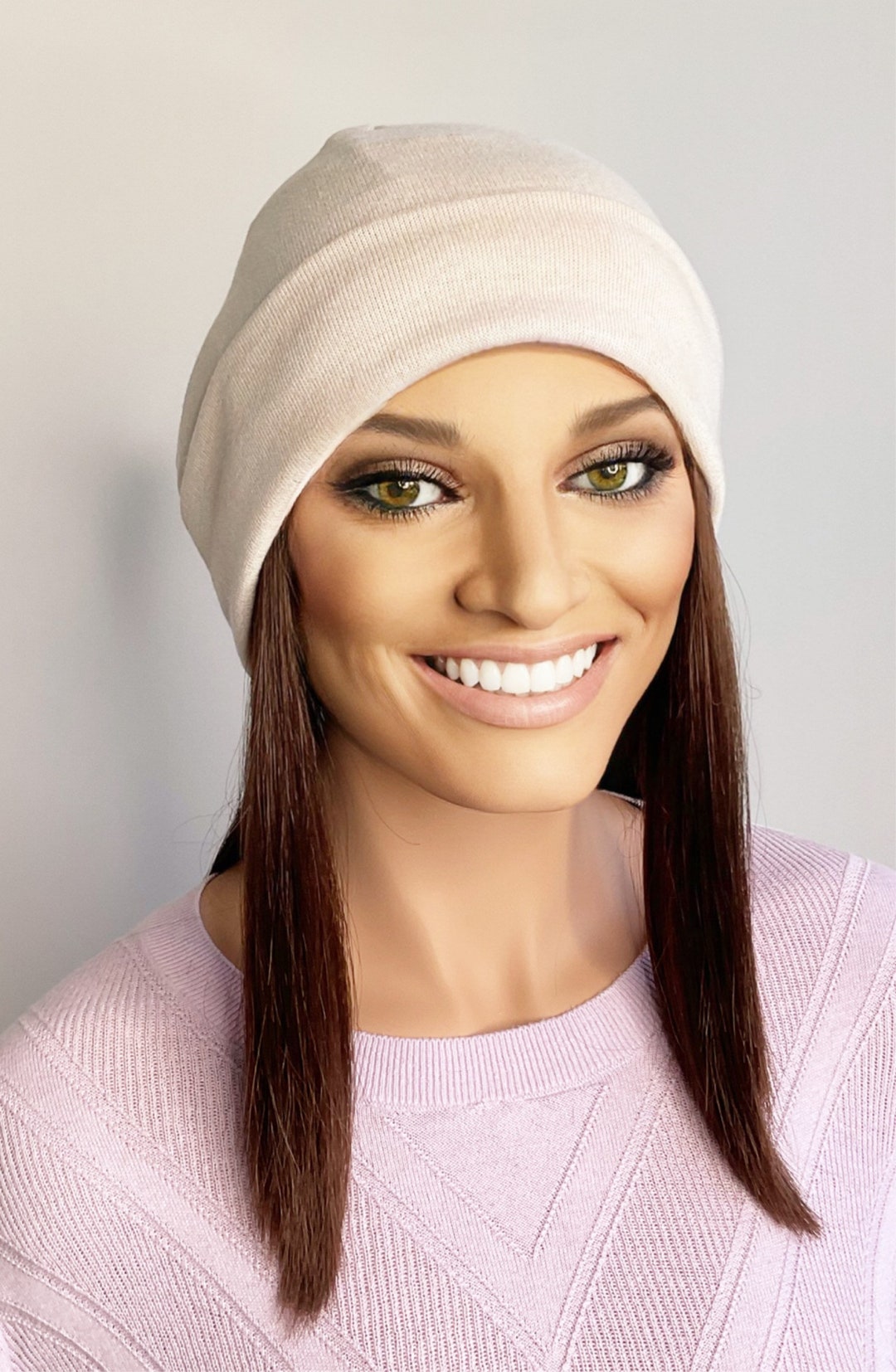 Lightweight Beanie With Soft Medium Hair Attached/ Hat Wig/ Hat With