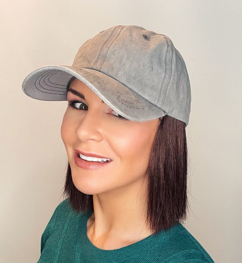 Grey Baseball Cap With Short Hair 