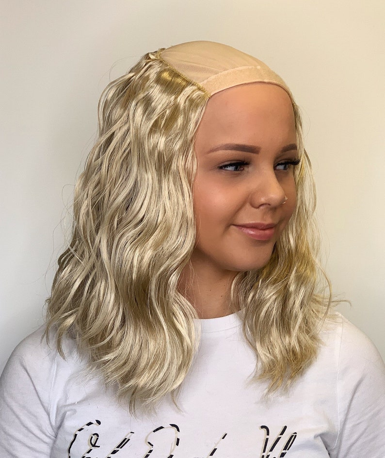 Lace Top Hair Halo With Detachable Bangs Colour Light Ash Etsy