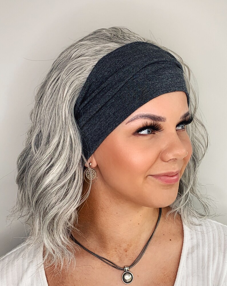 Grey beach wave headband wig gym wig bandfall wig sports Etsy