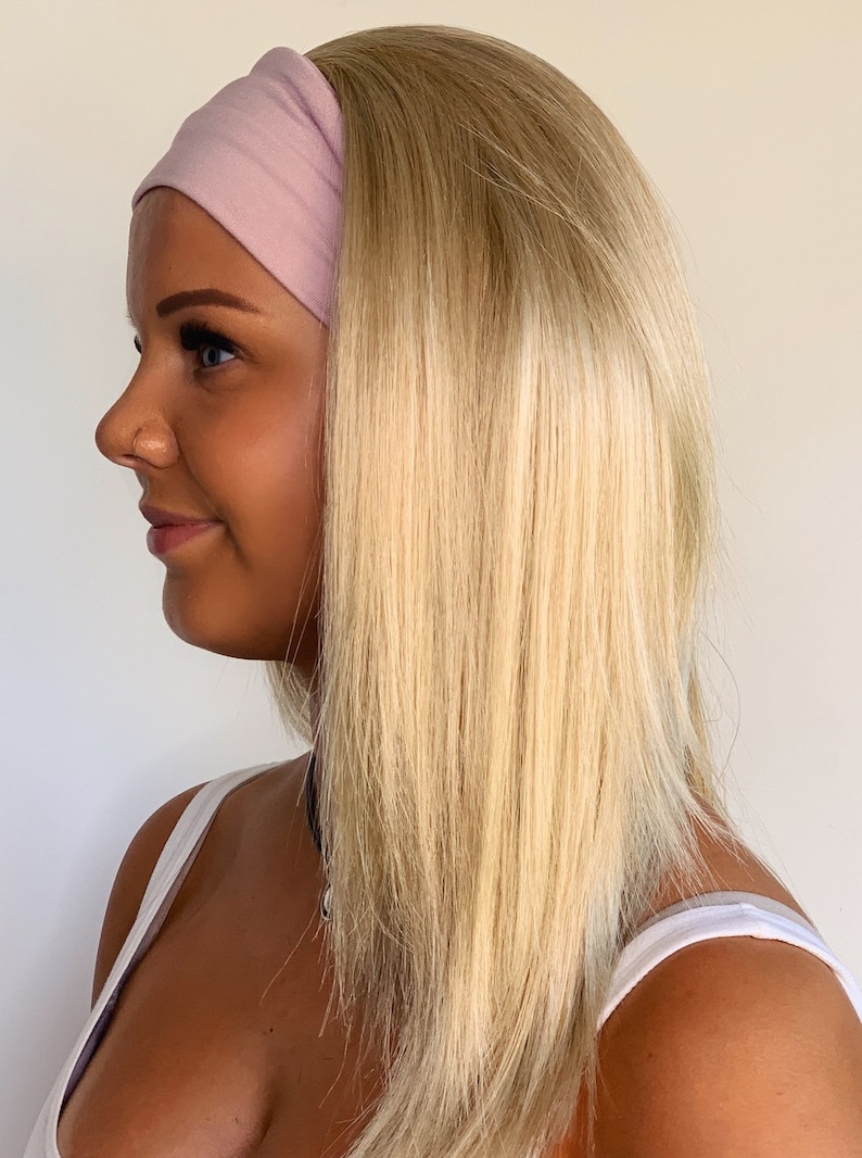 Headband wig ponytail wig light ash blonde Swim Wigs With Etsy