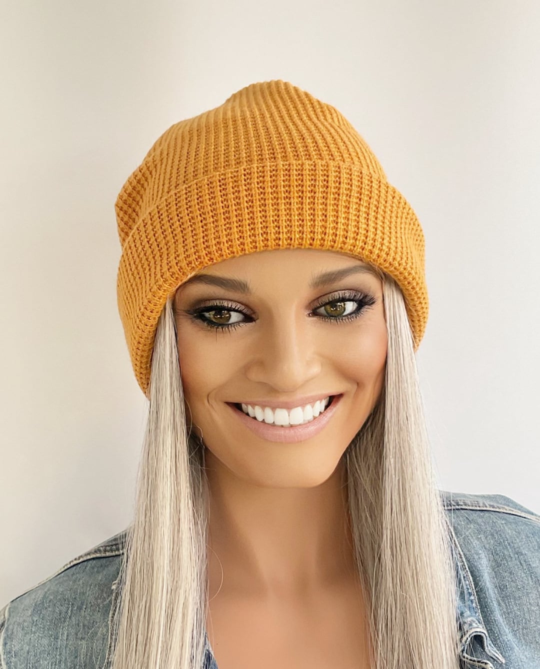 Winter Beanie With Long Hair Attached Hat With Hair Attached Hat Wig Cap With Hair Hat Hairwig