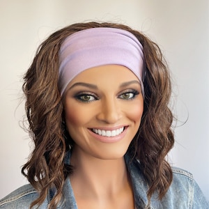 Chestnut beach wave headband wig, gym wig, bandfall wig, sports wig, swim wig hair loss wig|alopecia wig gym hairloss wig|updo wig|halo wig
