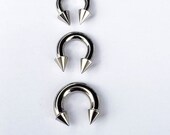 Surgical steel ear weights, plugs stretchers gauged septum hoops silver horseshoe 16g- 2g (1 hoop)