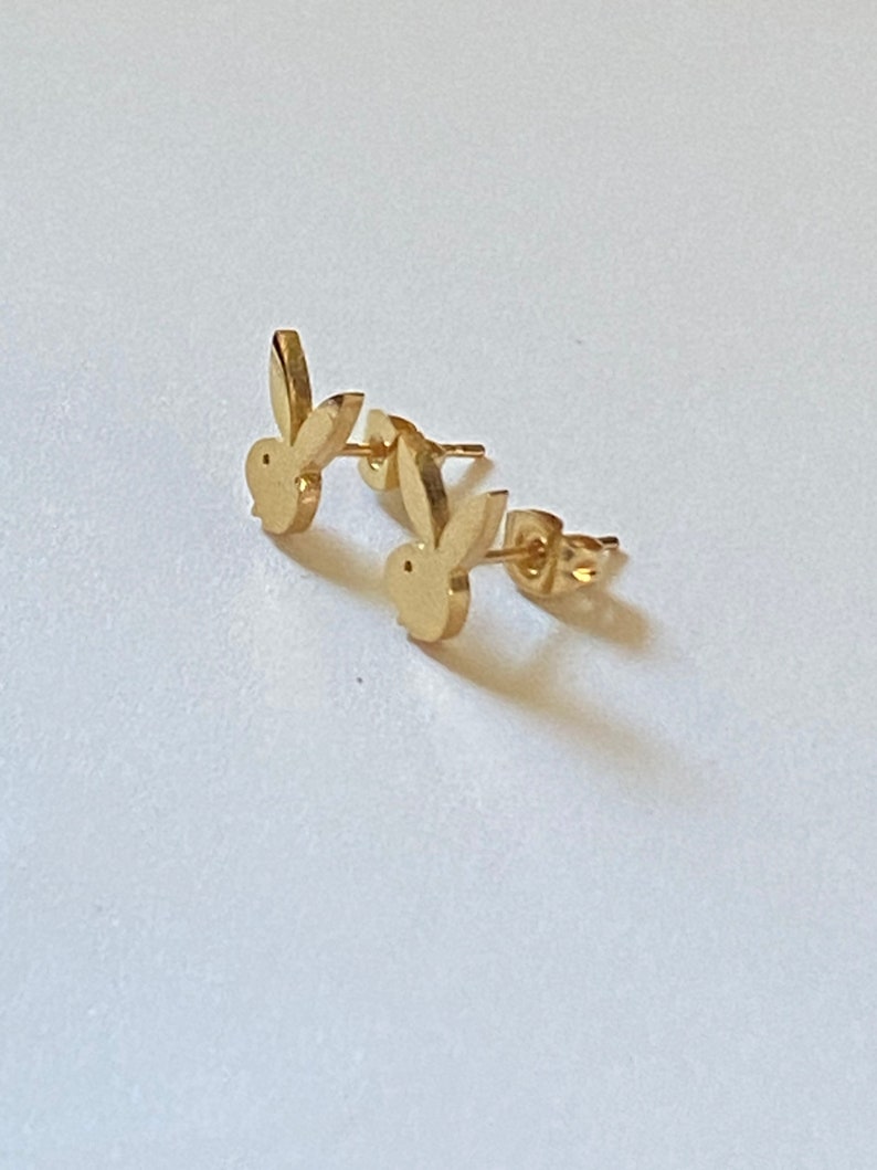 Playboy Bunny Stud Earrings 20g Ear Jewelry Surgical Steel - Etsy