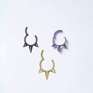 Punk 16g septum ring, spiked septum clicker, septum jewelry helix conch cartilage piercing