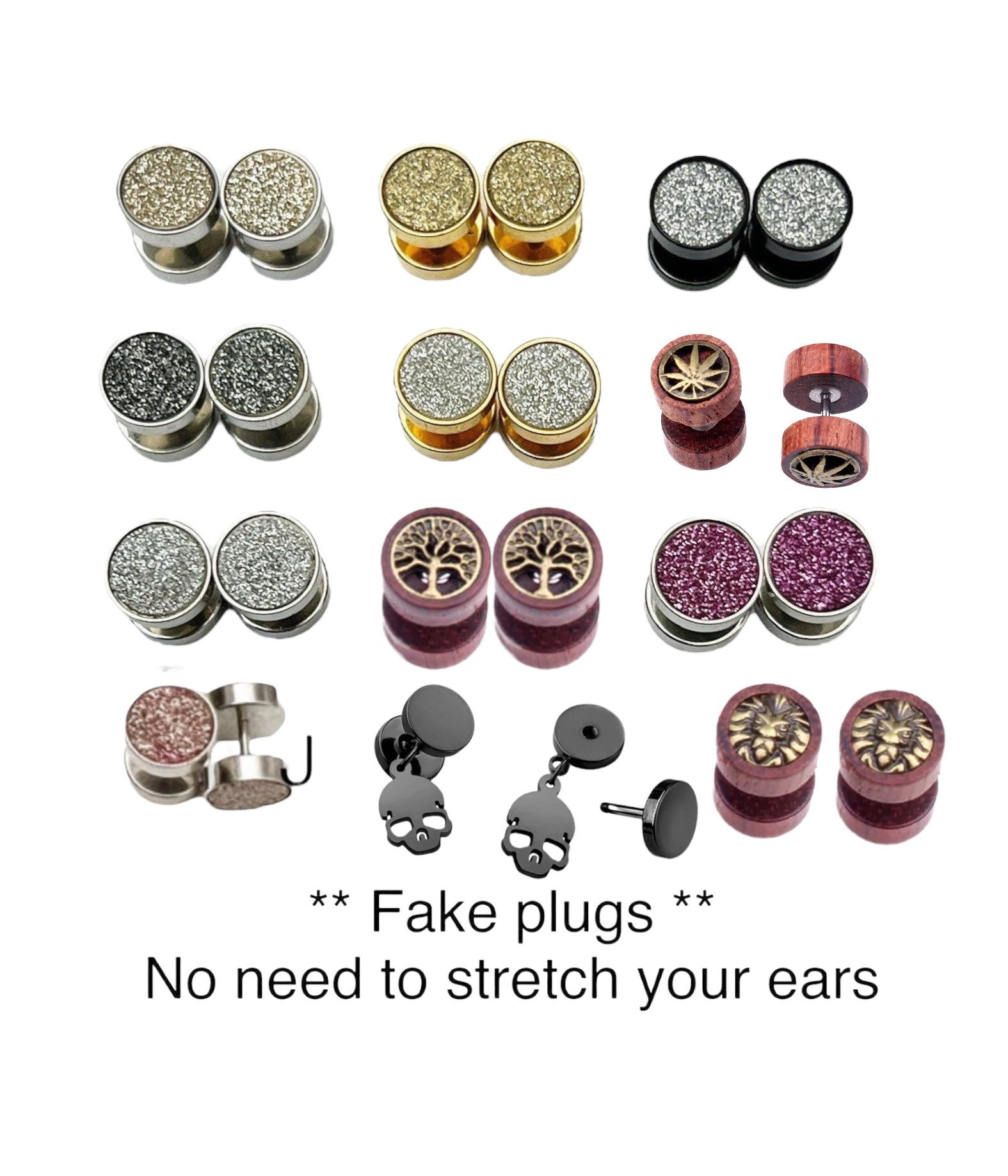 Haast je een Stroomopwaarts Fake plugs screw back earrings faux stretchers earring - Etsy België