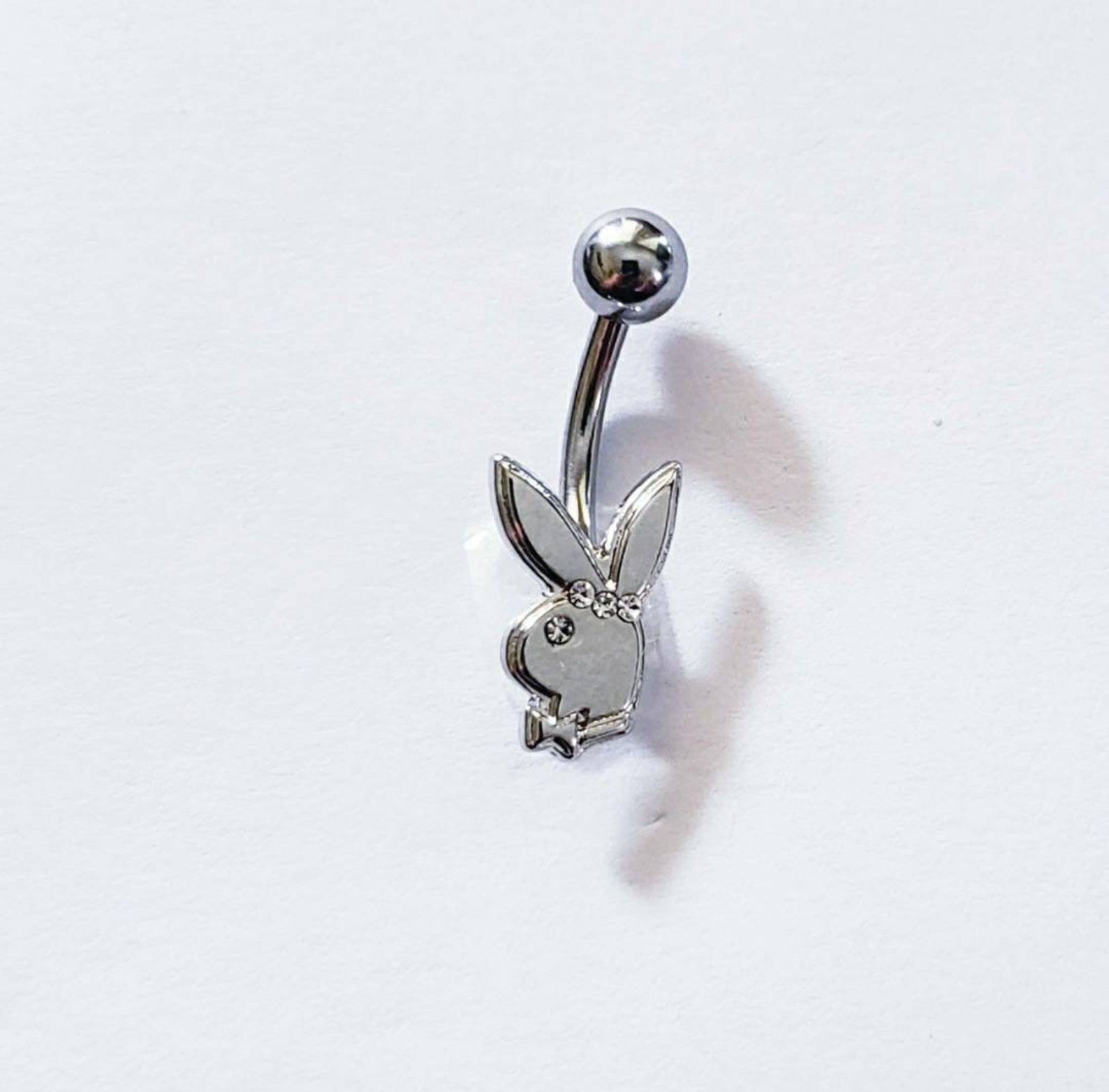 14g Belly Ring Playboy Navel Piercing Bunny Belly Jewelry Etsy