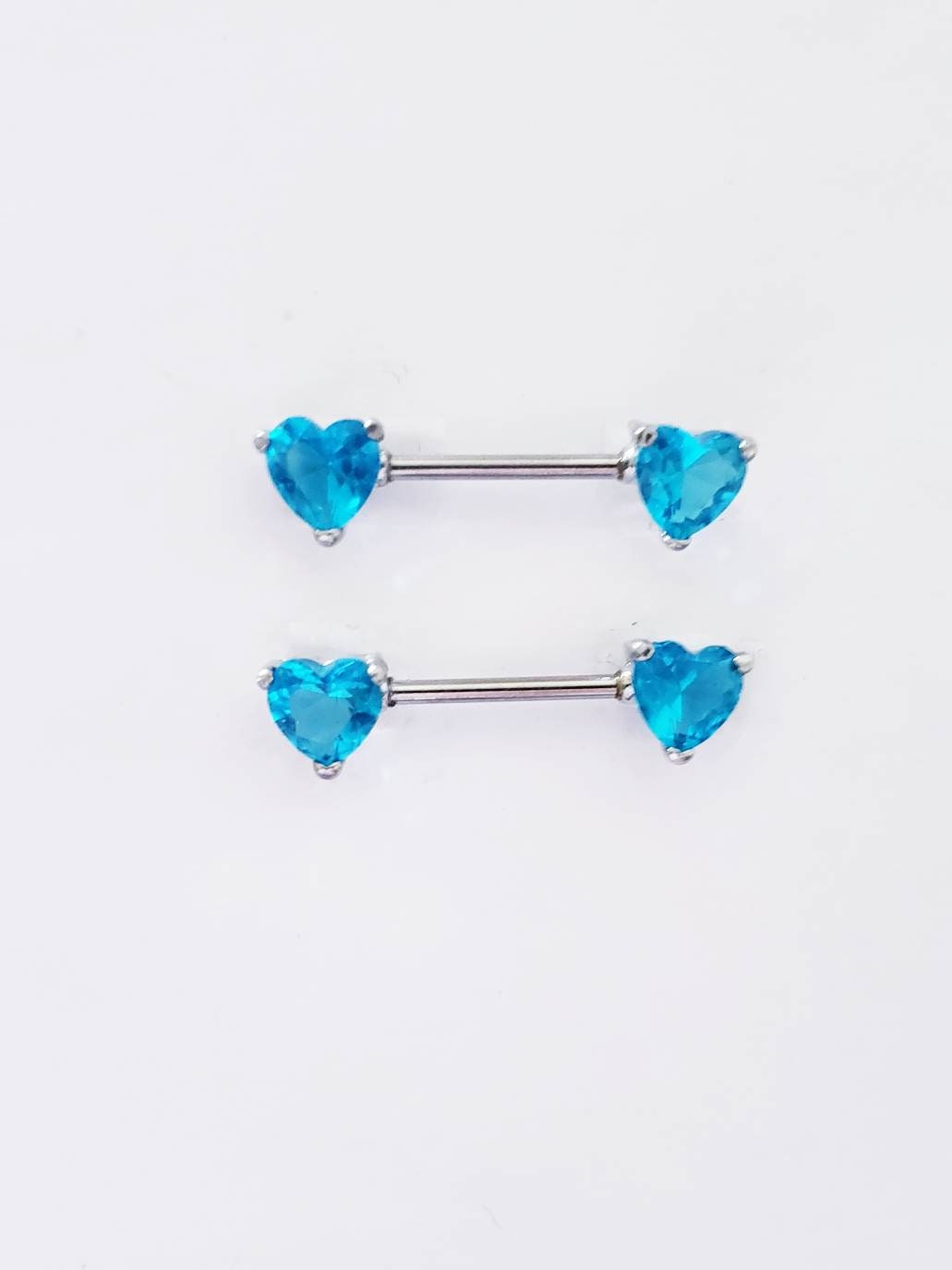 Blue Heart Nipple Ring 14g Nipple Shield Piercing Nipple Jewelry