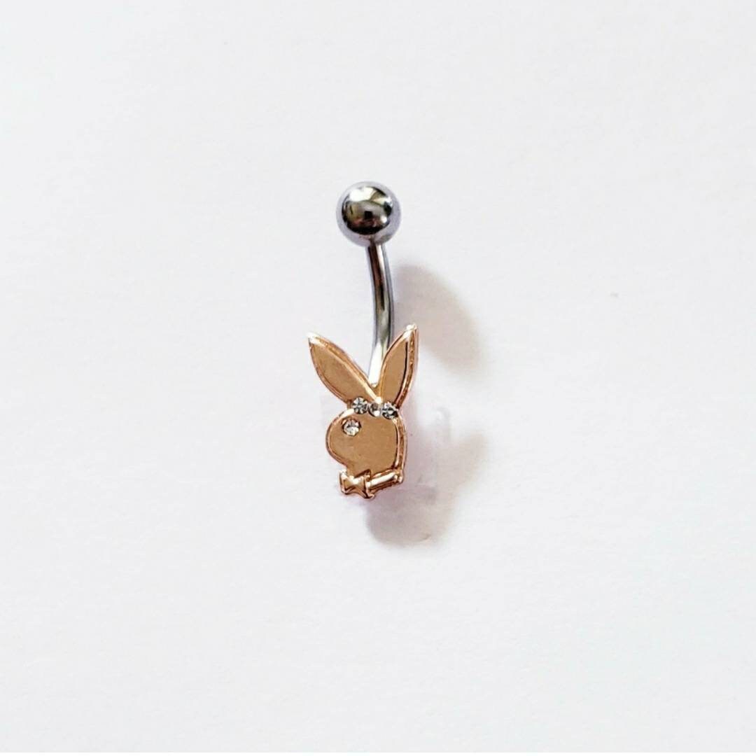 14g Belly Ring Playboy Navel Piercing Bunny Belly Jewelry Etsy