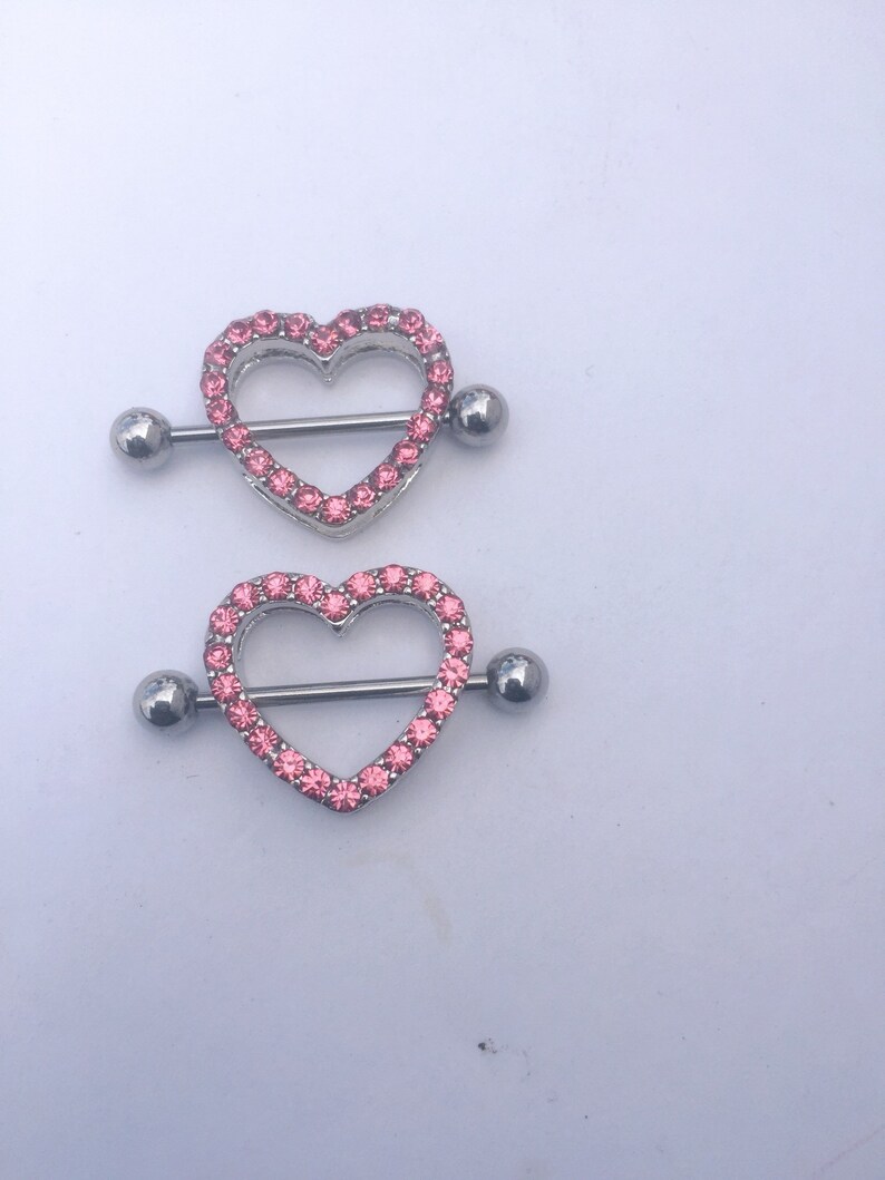 Gold heart shaped nipple ring clear gem nipple shield nipple Etsy