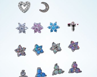 3 Pc 6 MM CZ Center Biohazard Symbol Internal Threaded Dermal Anchor Tops 14G 3 Pc 6 MM CZ Center Biohazard Symbol Internal Threaded Dermal Anchor Tops 14G