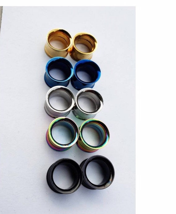 Metal Double Flared Screw Fit Steel Ear Plugs Flesh Tunnels Gauge Earrings 8G-1" Metal Double Flared Screw Fit Steel Ear Plugs Flesh Tunnels Gauge Earrings 8G-1"