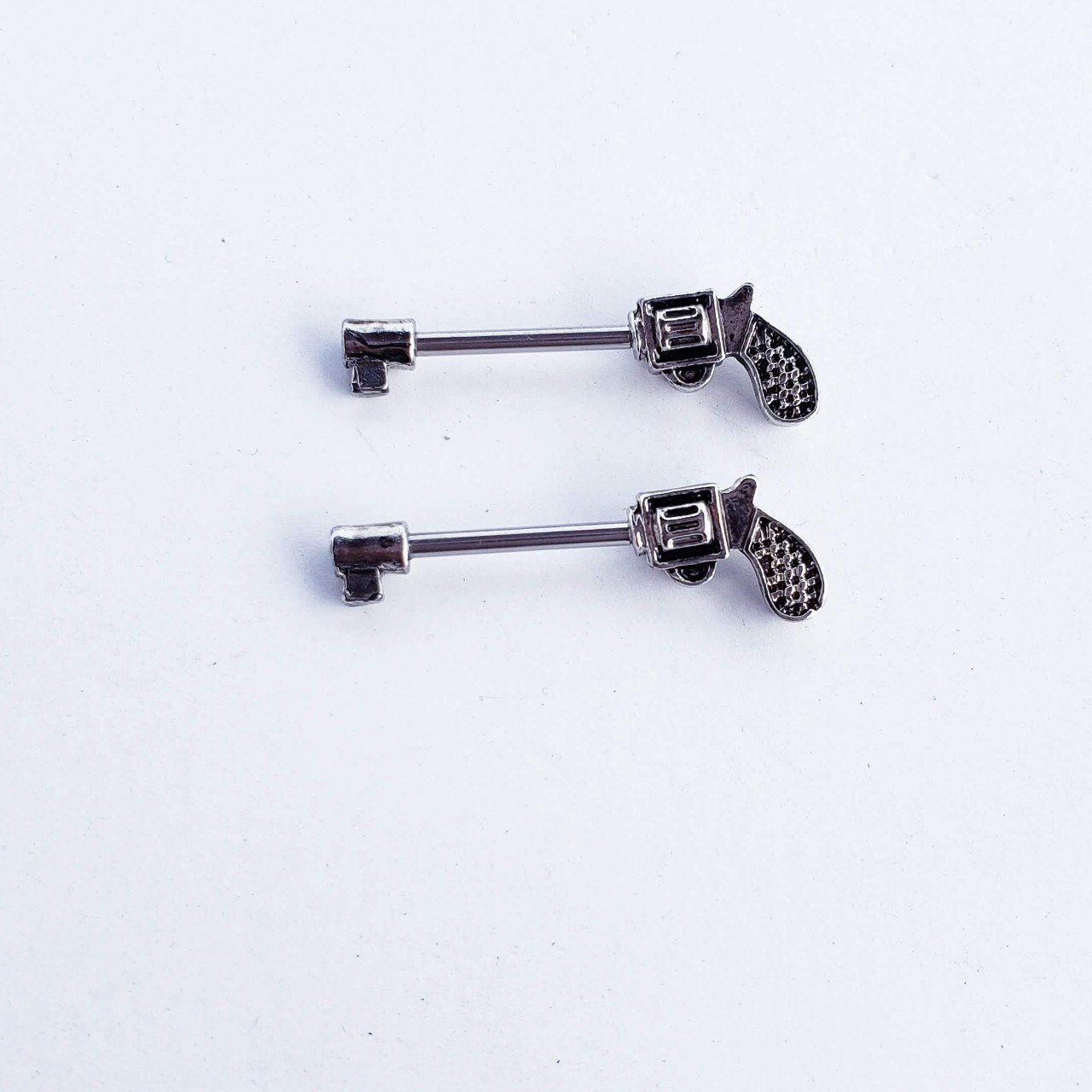 Gun Shaped Nipple Ring 14g Nipple Shield Barbell Piercing Nipple