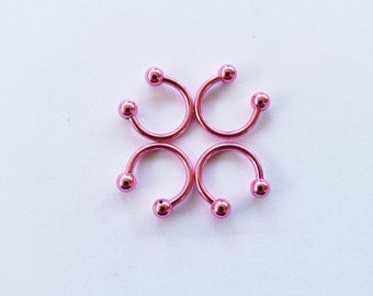 16g horseshoe piercing, horseshoe ring, septum ring, tragus ring, helix ring, cartilage ring, nose ring, lip ring hoop 8mm (1 hoop)