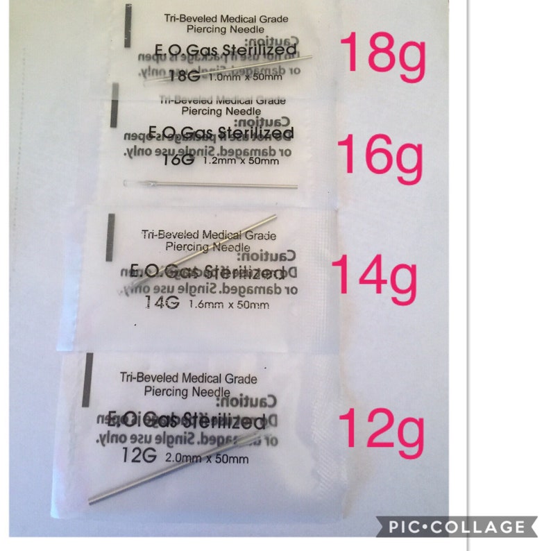 Piercing Needle DIY Piercing Hollow Medical Grade Needle E.O Etsy