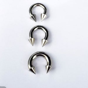 Surgical steel ear weights, plugs stretchers gauged septum hoops silver horseshoe 16g- 00g (1 hoop)