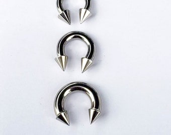 Surgical steel ear weights, plugs stretchers gauged septum hoops silver horseshoe 16g- 00g (1 hoop)