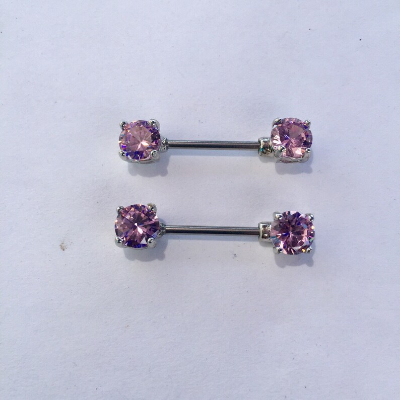 Clear gem nipple ring nipple shield nipple piercing nipple jewelry barbell