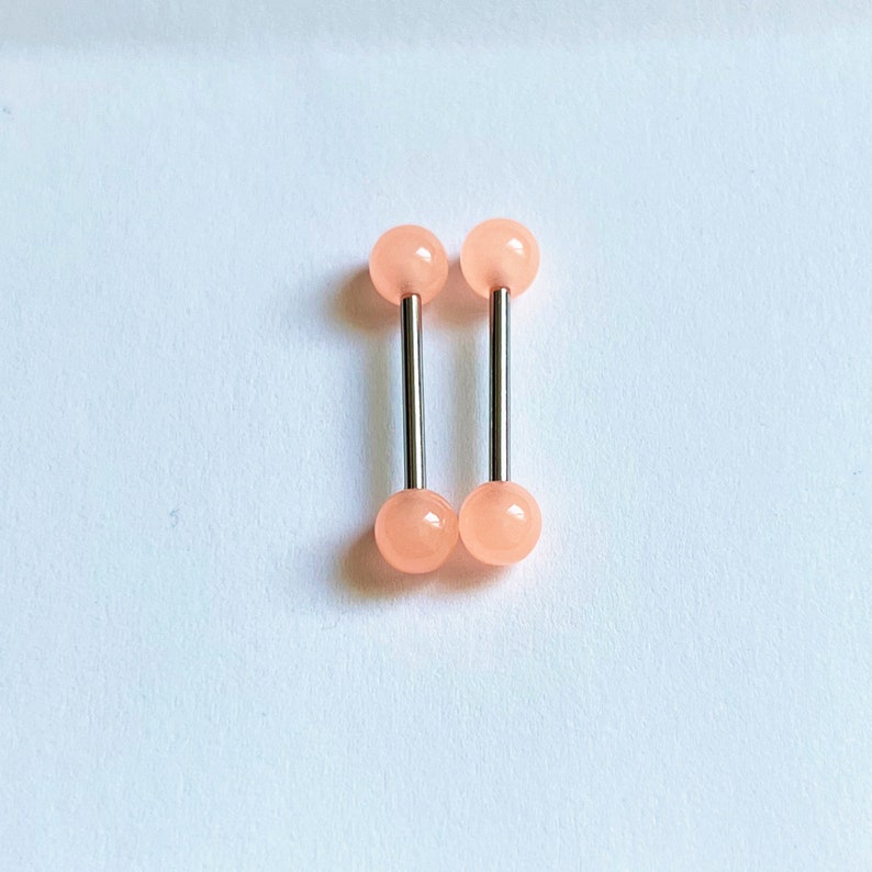 Nipple Ring Glow in the Dark 14g Tongue Barbell/ Nipple Shield Etsy