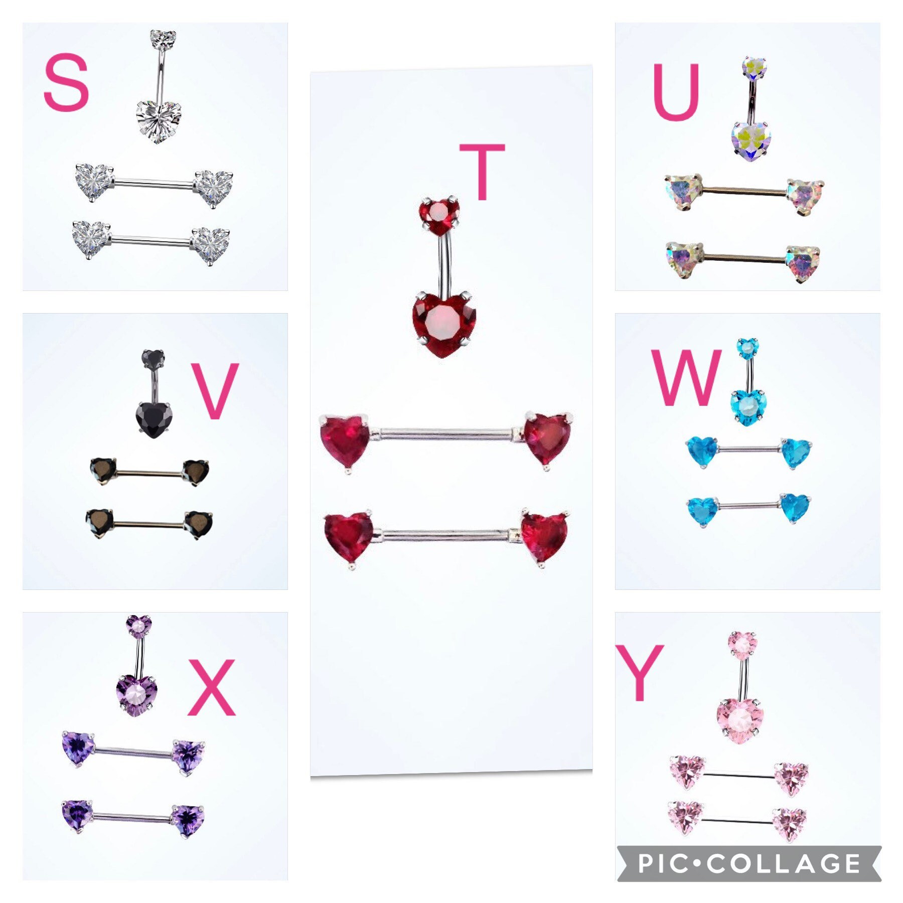 Matching nipple and belly ring set deals
