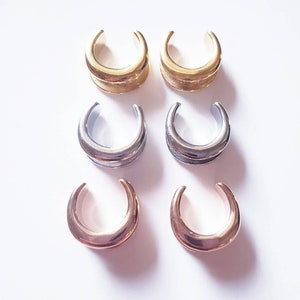 Ear saddle ear plugs, ear spreader metal plugs surgical steel, ear stretchers tappers 00g- 1 inch 10mm- 25mm gold, silver, rose gold