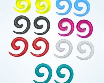 Acrylic spiral Stretchers, ear plugs tapers  (2 pieces)