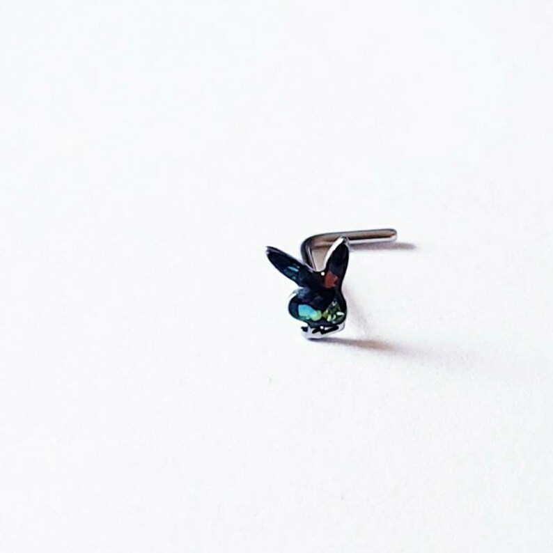 20g Nose Stud Playboy Bunny Nose Ring Jewelry Nose Bone L Etsy