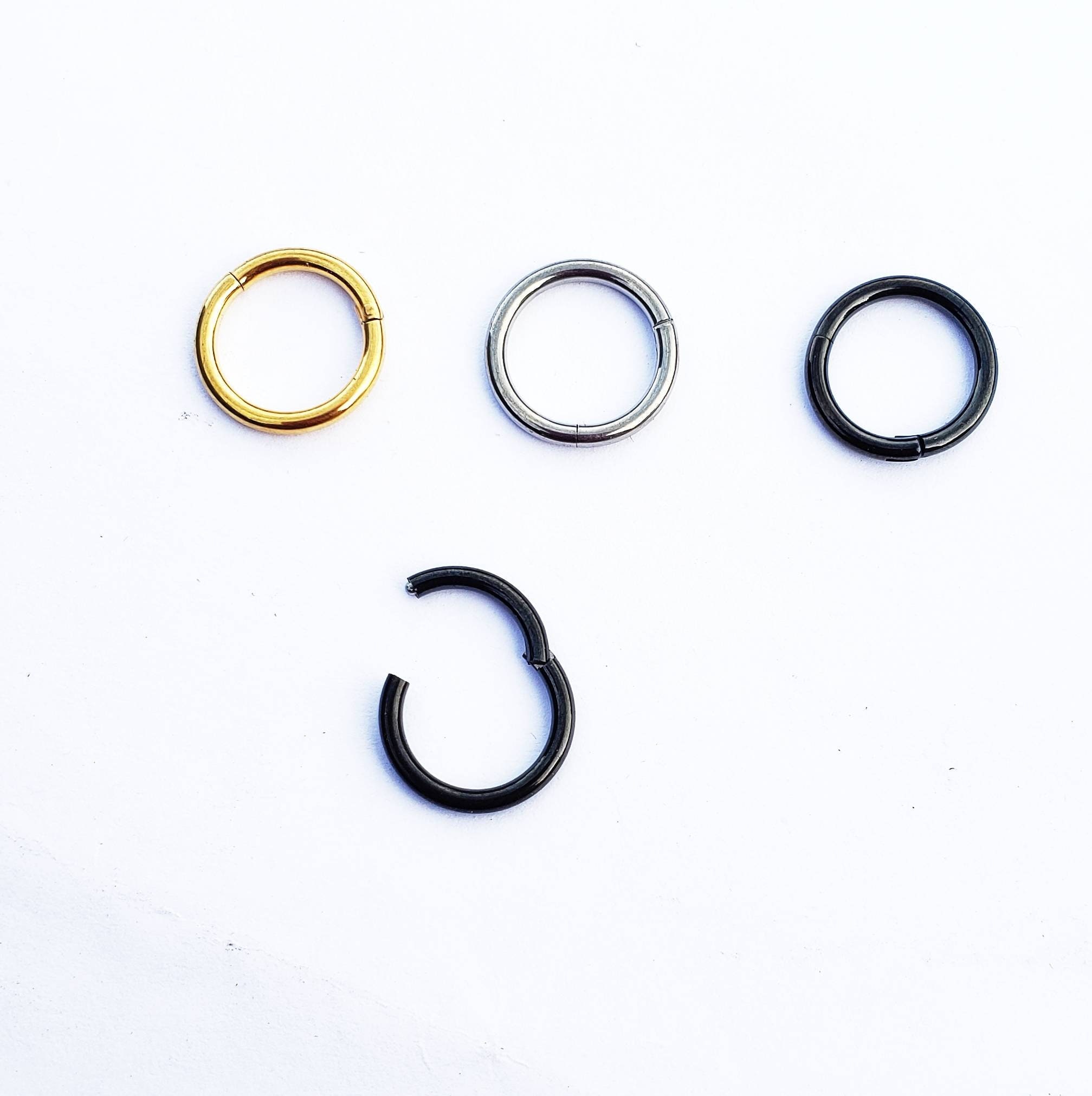 Double Layers Stainless Steel Nose Rings 20G Nostril Piercing Hoop Earrings  | eBay