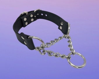 Silver and Black Martingale Choker