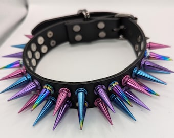 Spiked Choker "Pink Magma"