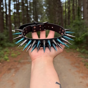 Blue // Black Spiked Choker