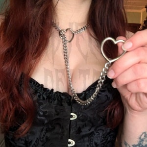 Heart Slip Chain Necklace- Silver