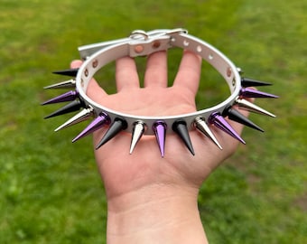 Black // Silver // Purple Spiked Choker