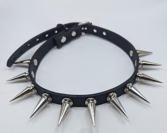 Thin Silver Spiked Choker - Customizable