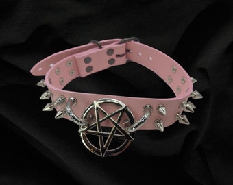 Pink Pentagram Choker