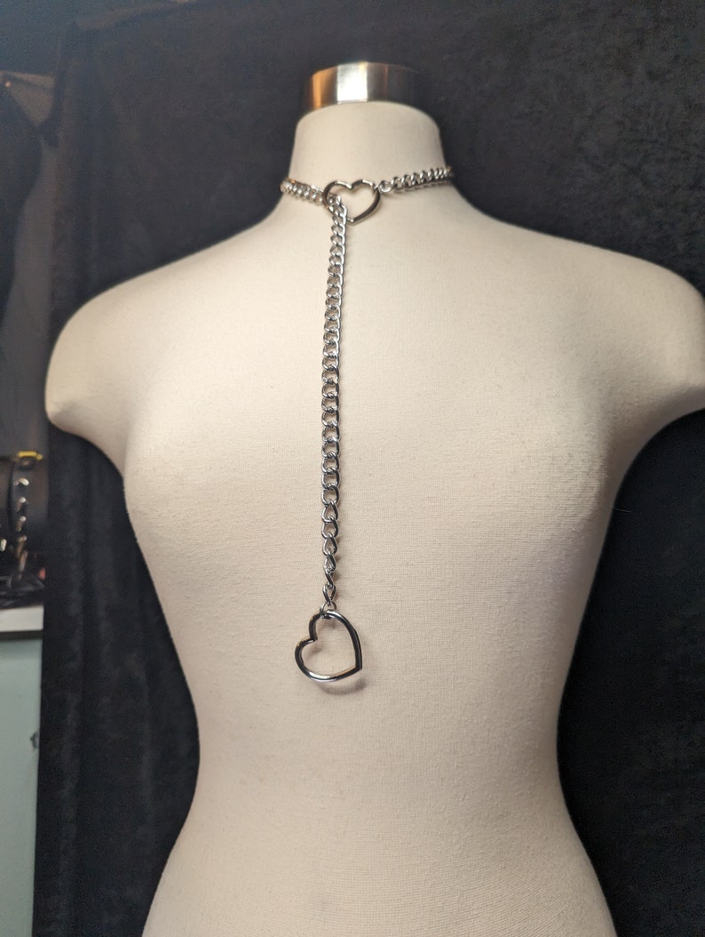 Collana a catena a forma di cuore Argento immagine 5