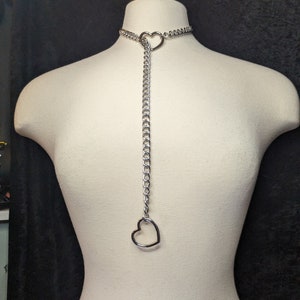 Collar de cadena deslizante con forma de corazón Plata 24 Pulgadas