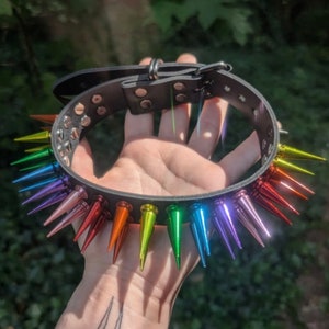 Rainbow Spiked Choker