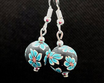 Floral Bead Drop Earrings