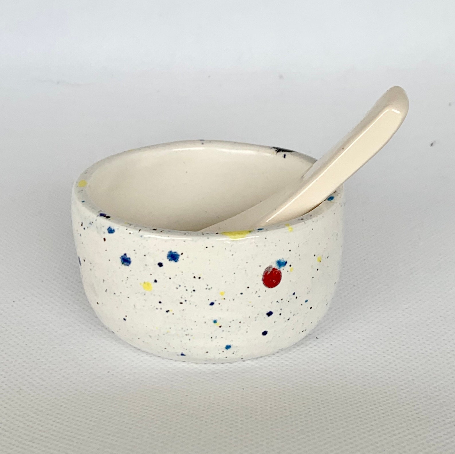 Ceramic dip bowl with spoon Etsy
