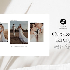 Modelo de carrossel de galeria Showit - Complemento para design de site de portfólio de fotografia em tela.