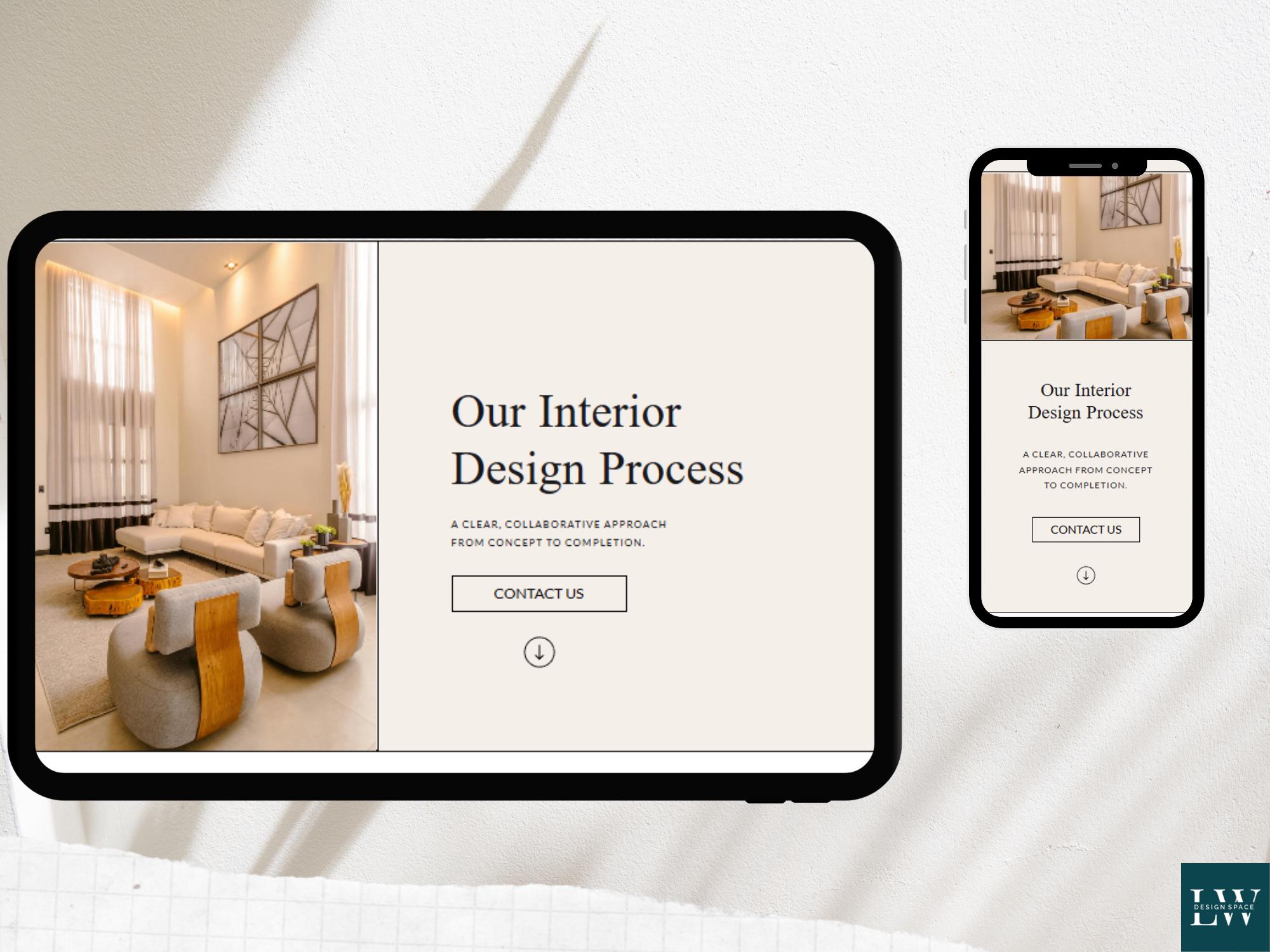 Showit Website Template for Interior Designers | Process Page Layout ...
